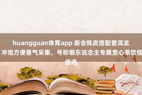 huangguan体育app 新会陈皮搭配普洱龙珠 冲泡方便香气采集，号称懒东说念主专属宽心茶饮佳选