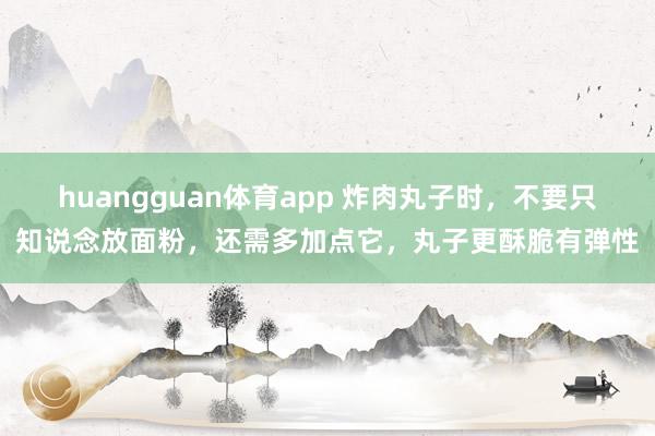 huangguan体育app 炸肉丸子时，不要只知说念放面粉，还需多加点它，丸子更酥脆有弹性