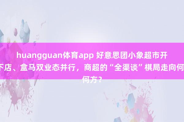 huangguan体育app 好意思团小象超市开线下店、盒马双业态并行，商超的“全渠谈”棋局走向何方？