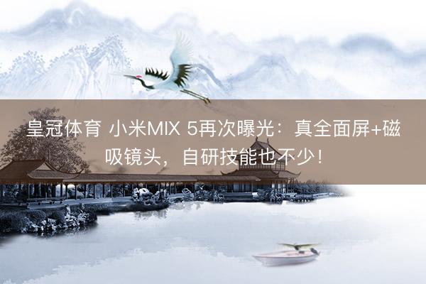 皇冠体育 小米MIX 5再次曝光：真全面屏+磁吸镜头，自研技能也不少！